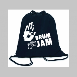 Drum jam ľahké sťahovacie vrecko ( batôžtek / vak ) s čiernou šnúrkou, 100% bavlna 100 g/m2, rozmery cca. 37 x 41 cm